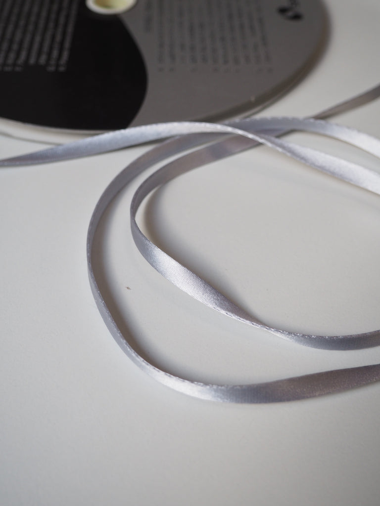 Shindo Light Grey Thick Double Faced Satin Ribbon 6mm