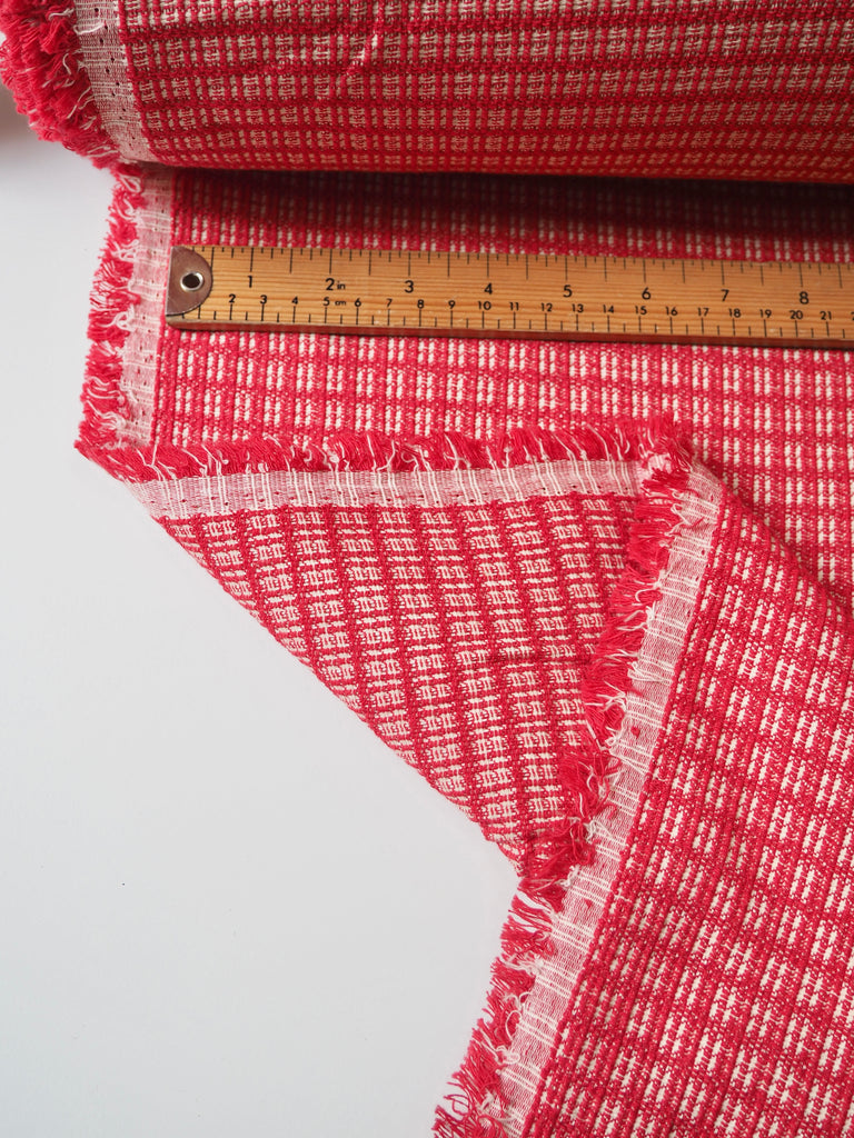 Red Square Stretch Cotton Jacquard