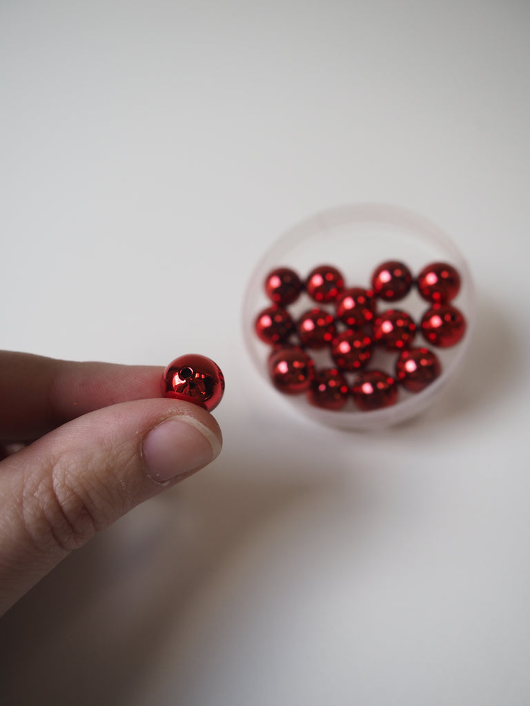 Metallic Red Beads 8mm