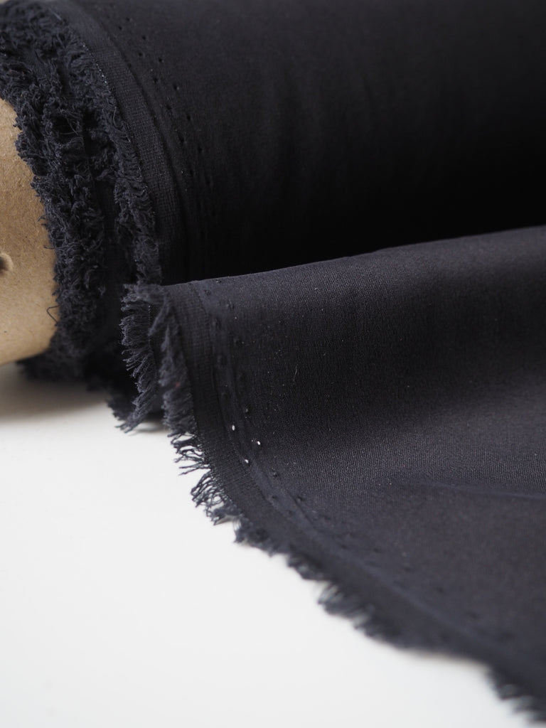Black Stretch Washed Silk Satin