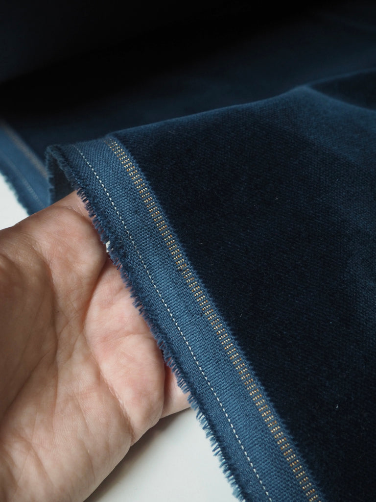 Blue Cotton Velvet