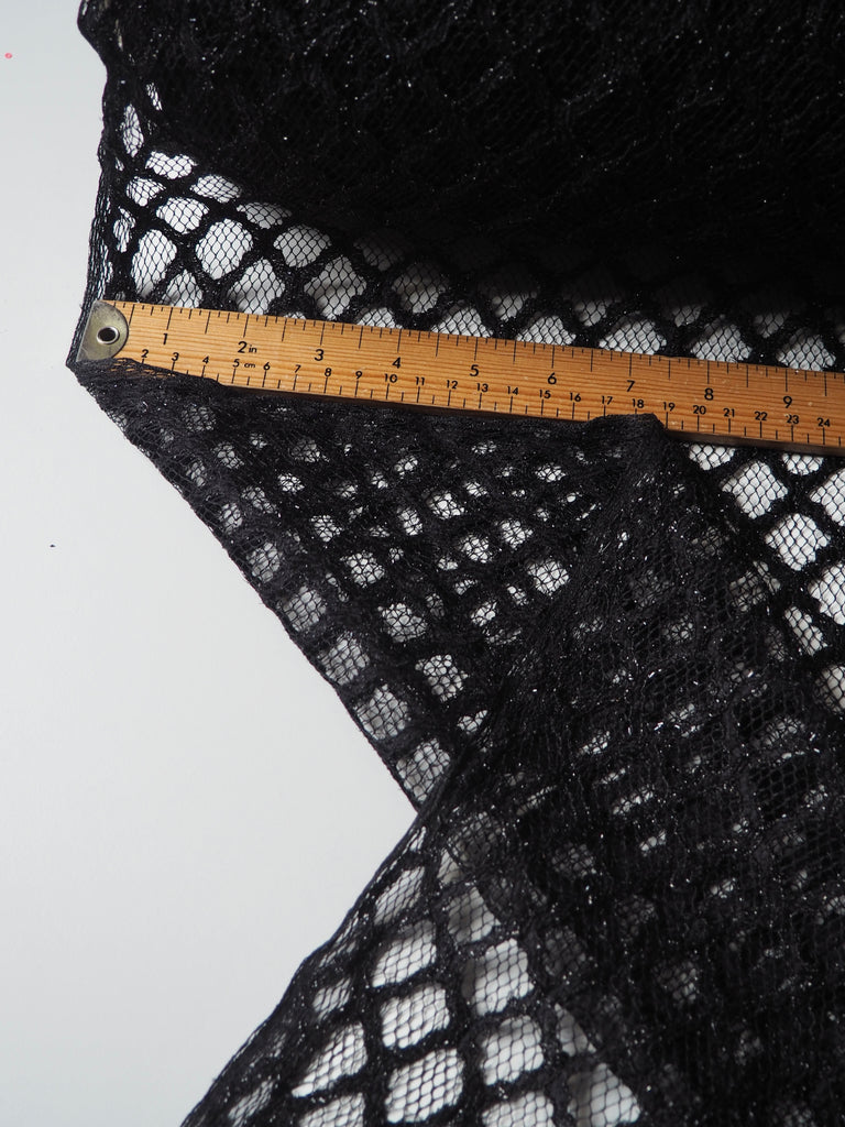 Black Lurex Honeycomb Lace