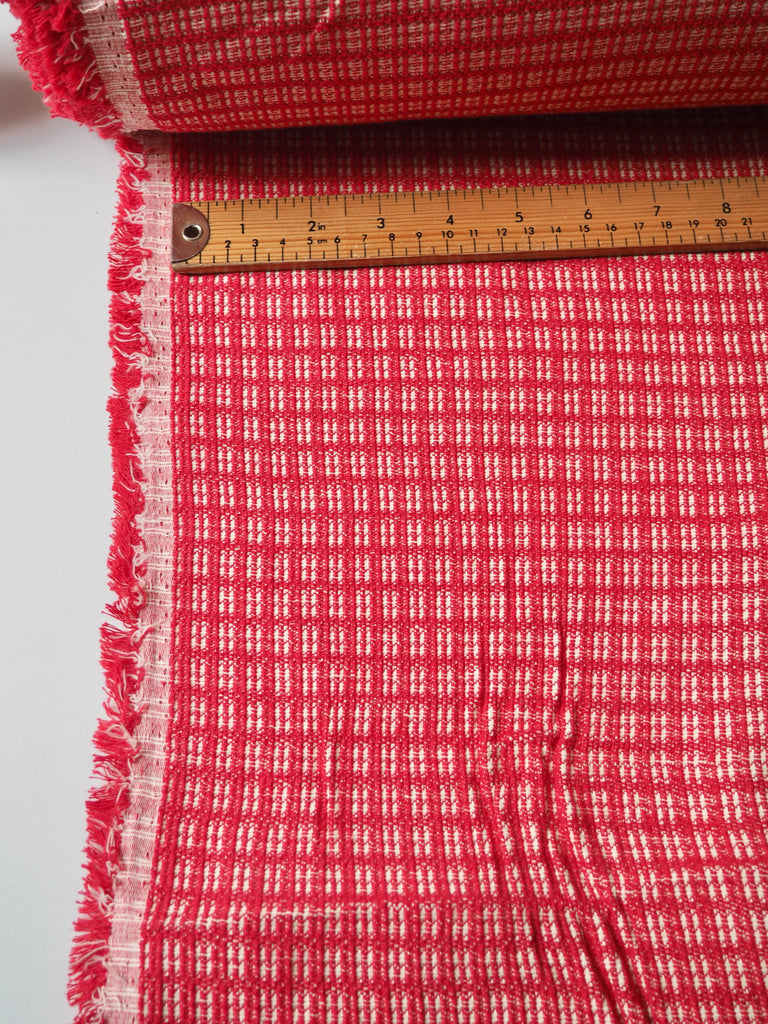 Red Square Stretch Cotton Jacquard
