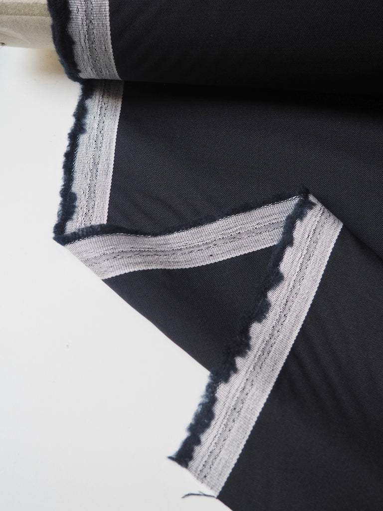 Navy Stretch Wool Twill