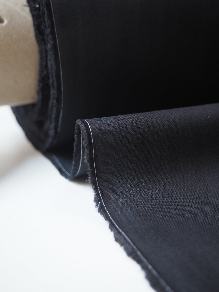 Black Cotton/Linen Shirting