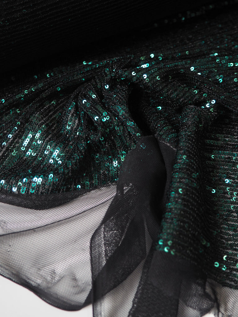 Green Sequin Mesh