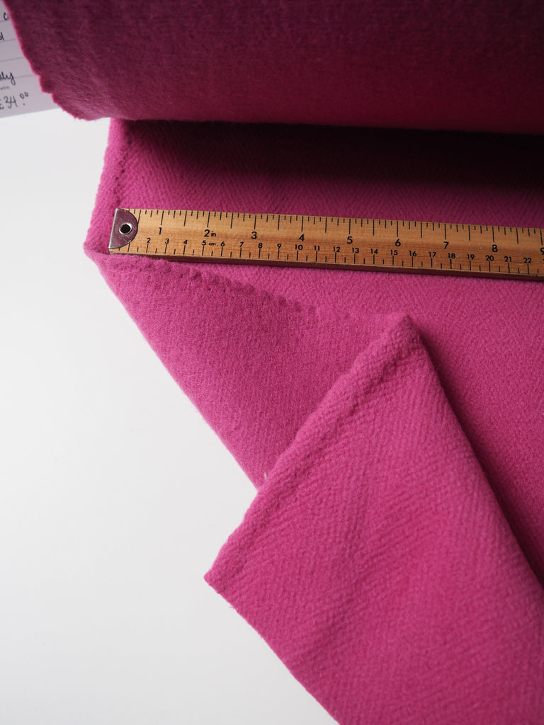 Pink Twill Fleece Wool Coating