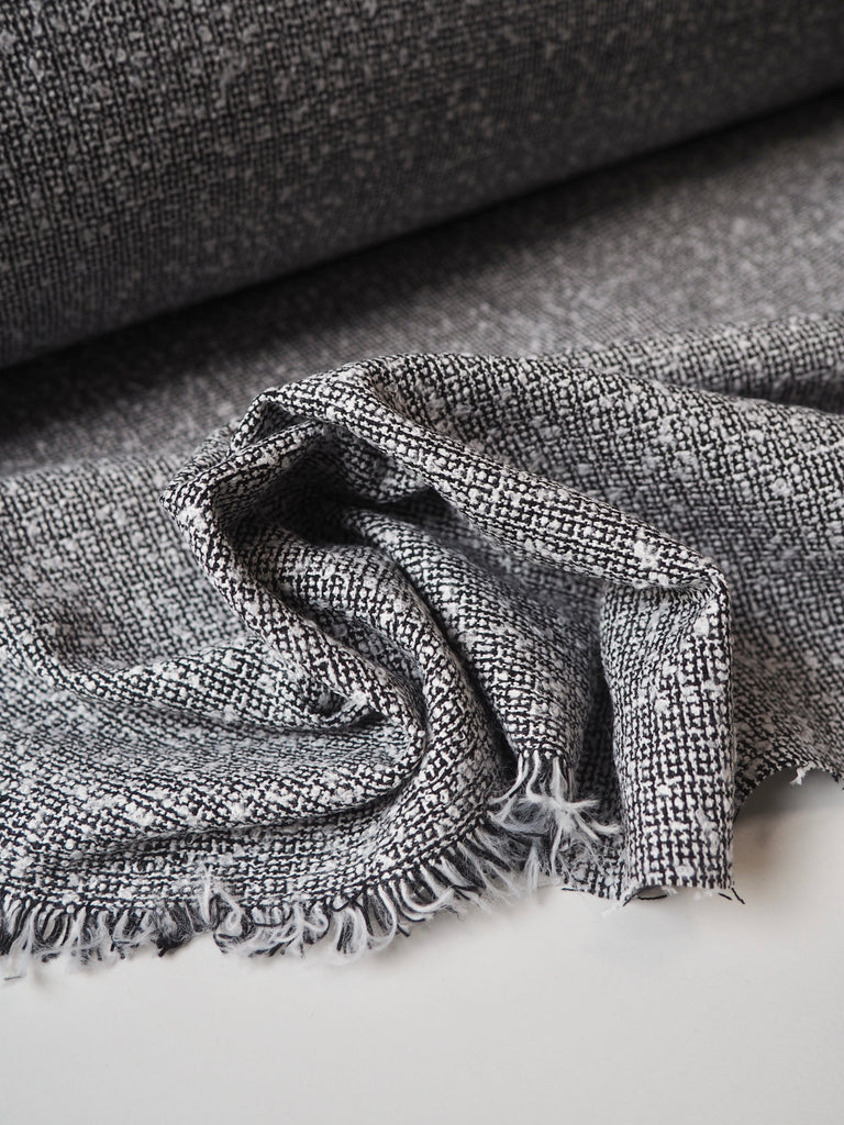 Black + White Cotton Blend Bouclé