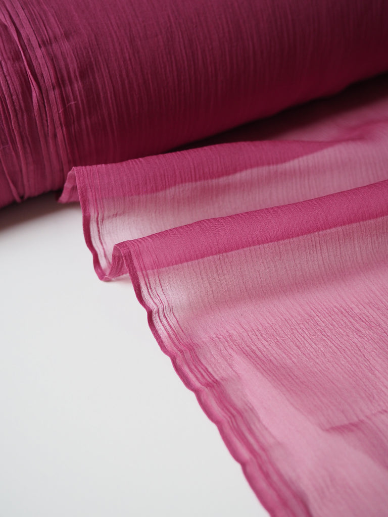 Berry Silk Crinkle Chiffon