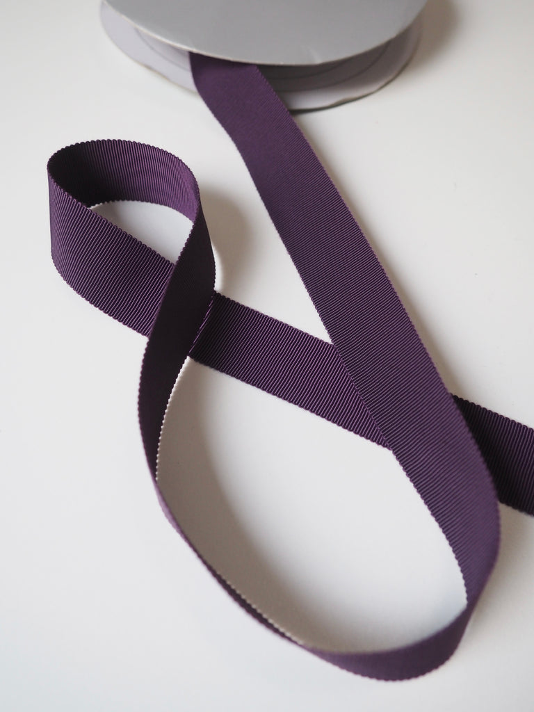 Shindo Aubergine Grosgrain Ribbon 25mm