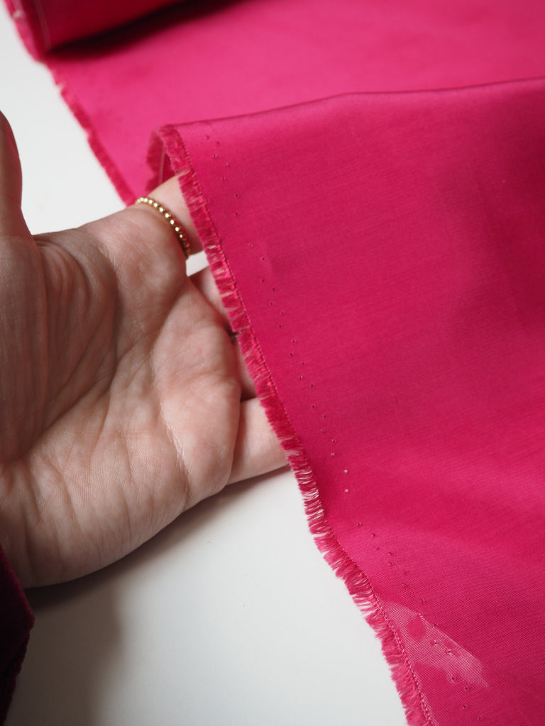 Hot Pink Viscose Satin Twill
