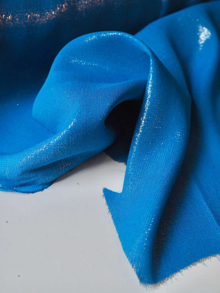 Cobalt Silk Lamé