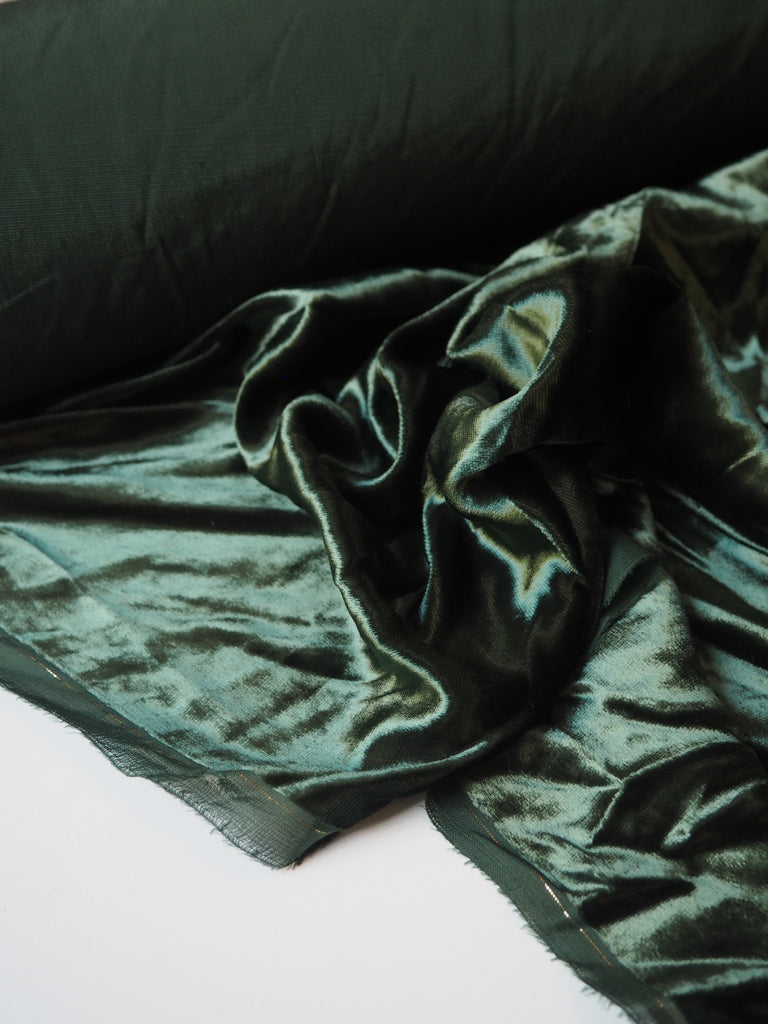 Green Silk/Viscose Velvet