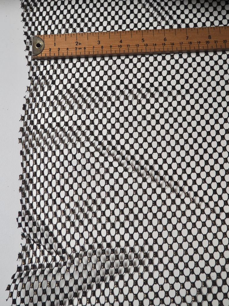 Black + Gold Metallic Fishnet