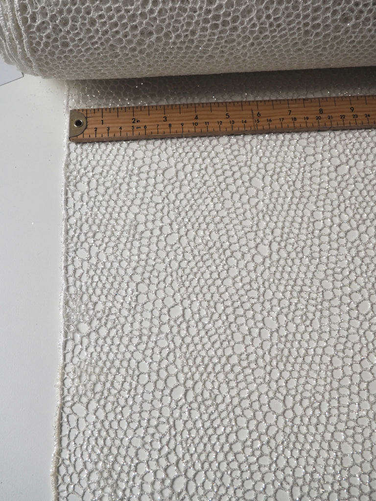 White Bubble Glitter Guipure Lace