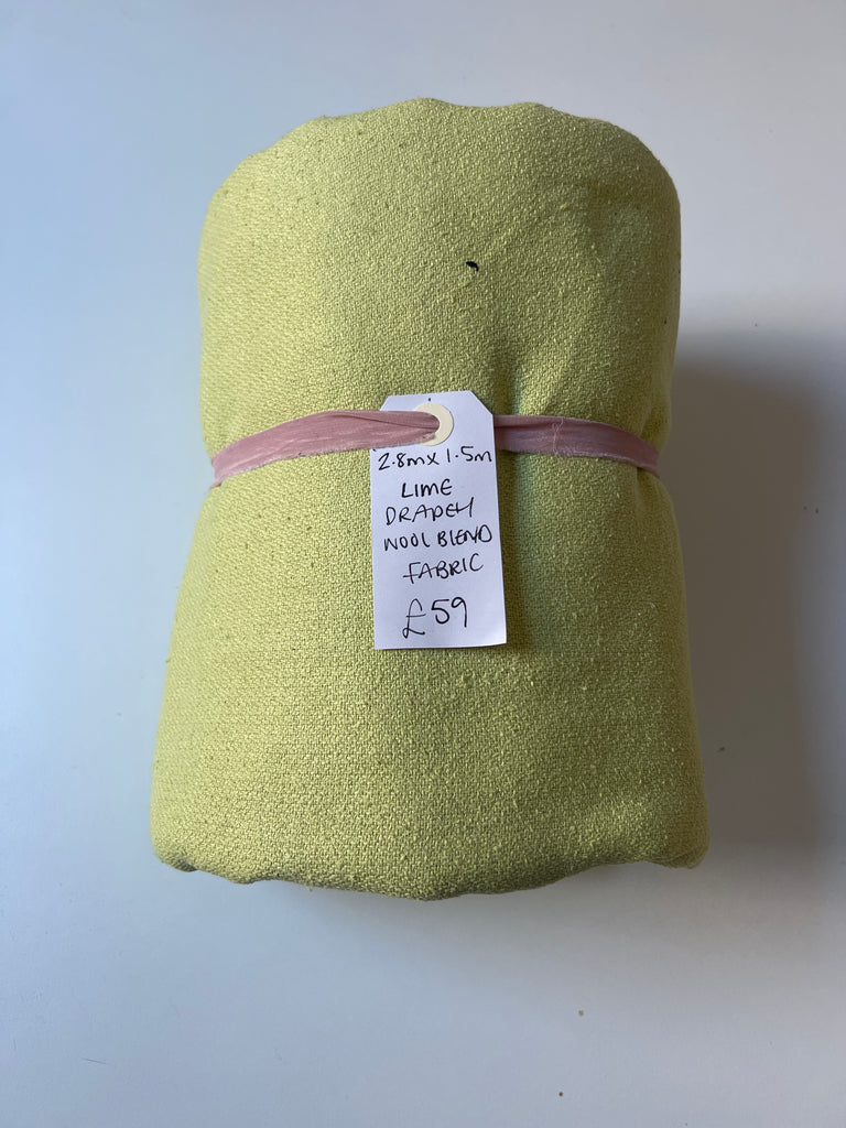 Lime Drapey Wool Blend Remnant