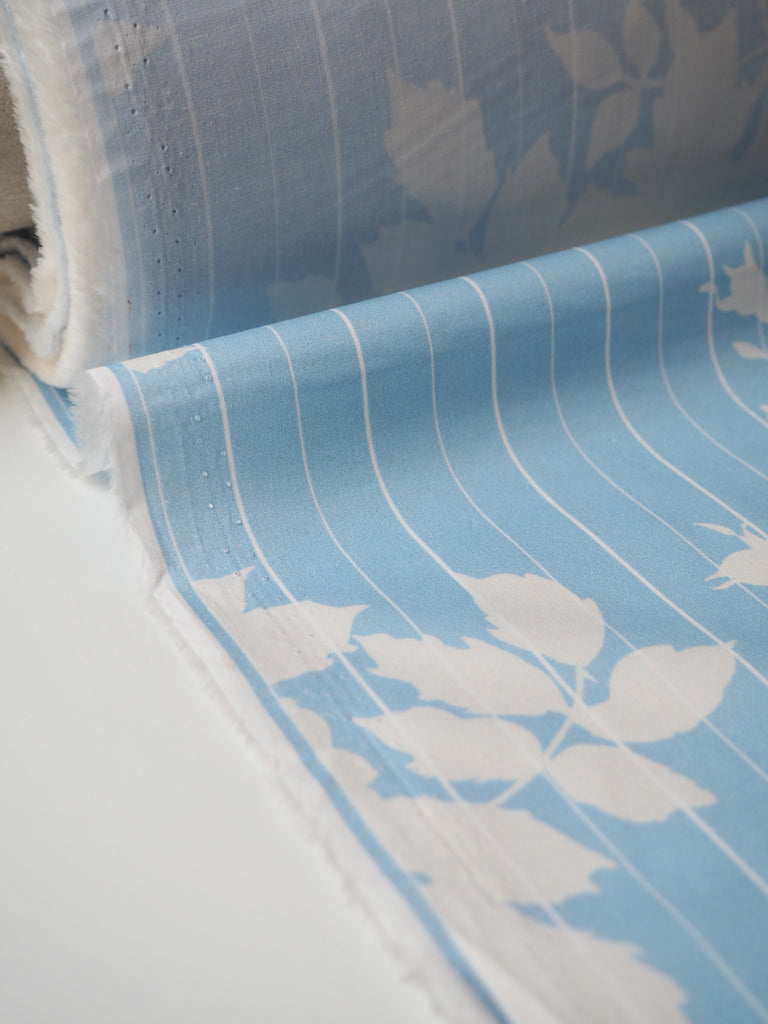 White Rose Stripe Light Cotton Poplin