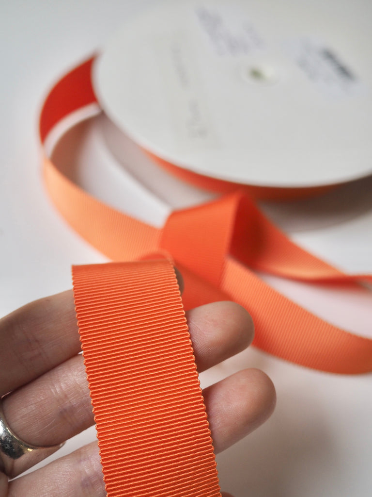 Le Claudel Tangerine Grosgrain Ribbon 25mm