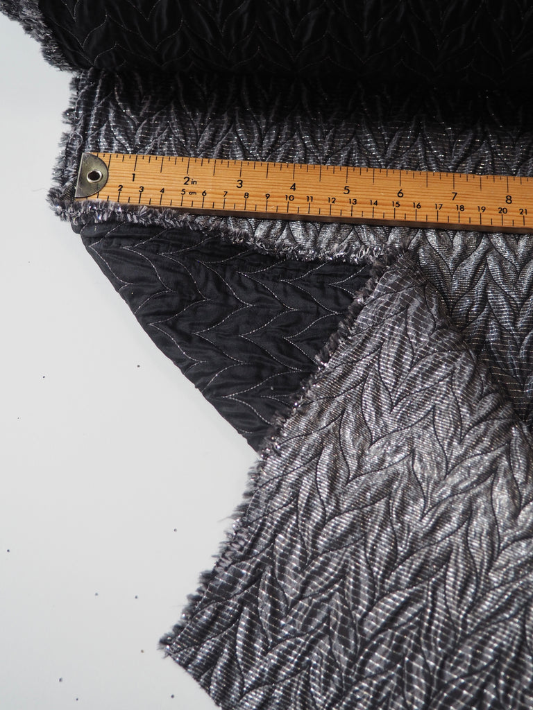 Gunmetal Stripe Chevron Cloqué