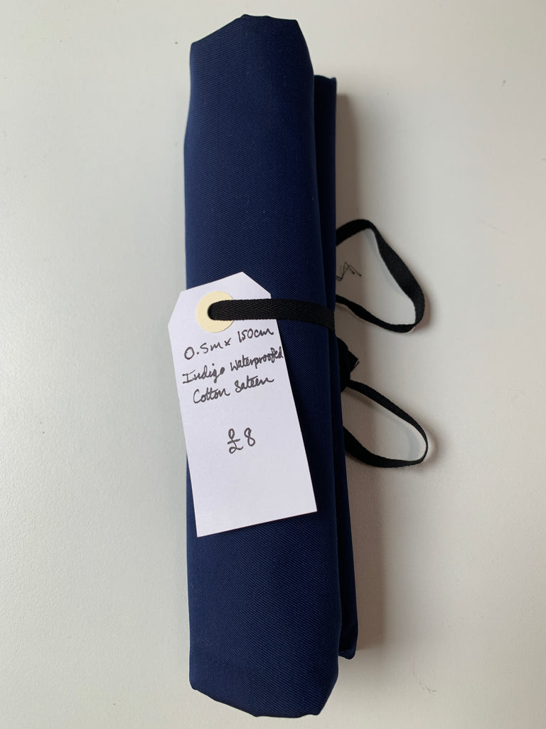 Indigo Waterproofed Cotton Sateen Remnant