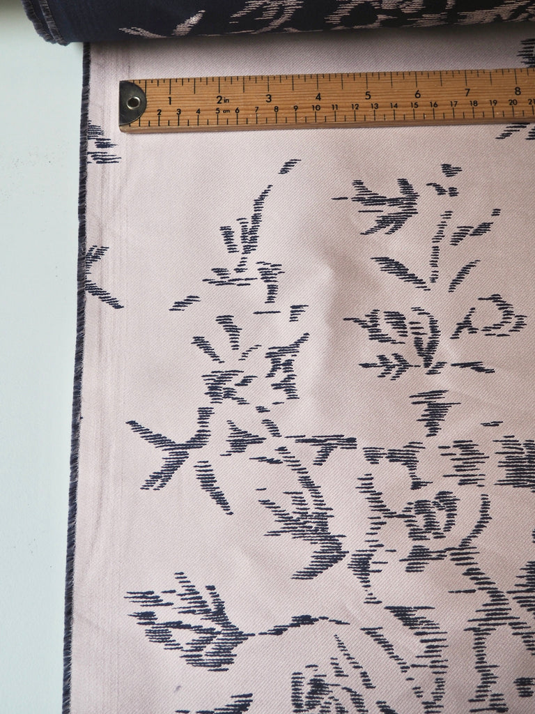 Navy + Blush Floral Jacquard