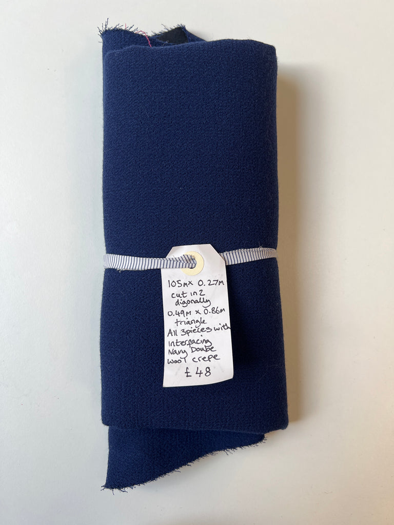 Navy Double Wool Crepe Remnant