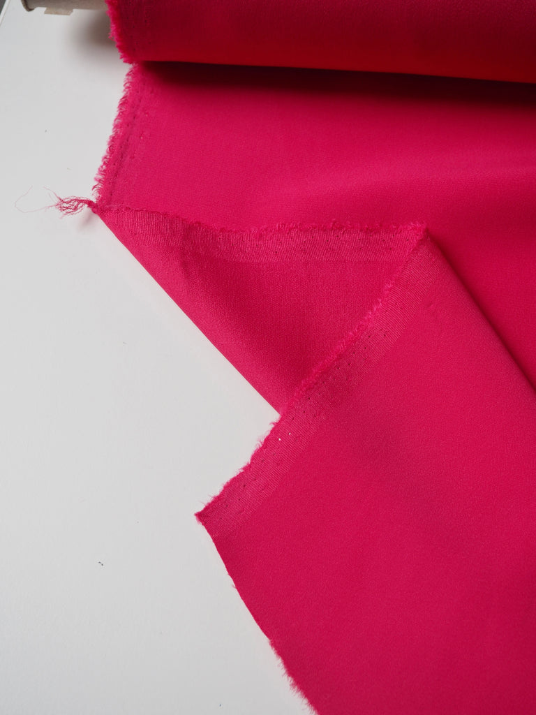 Hot Pink Viscose/Acetate Crepe-Backed Satin