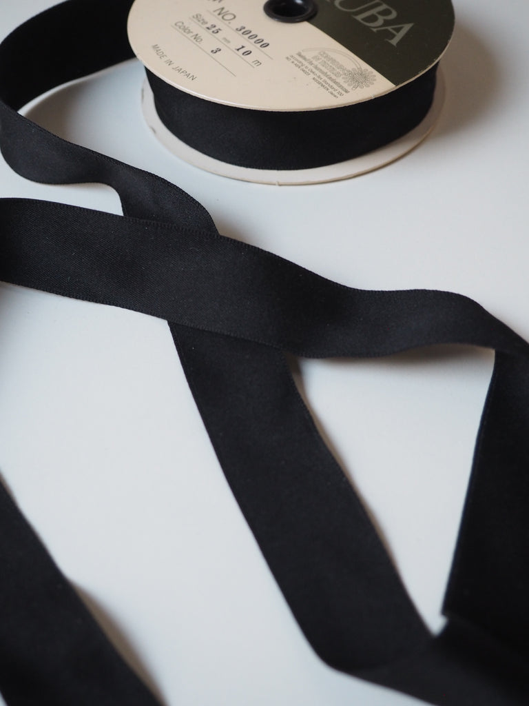 Black Silk Matte Satin Ribbon 25mm