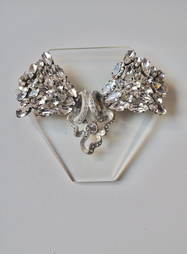 Silver Crystal Clear Brooches