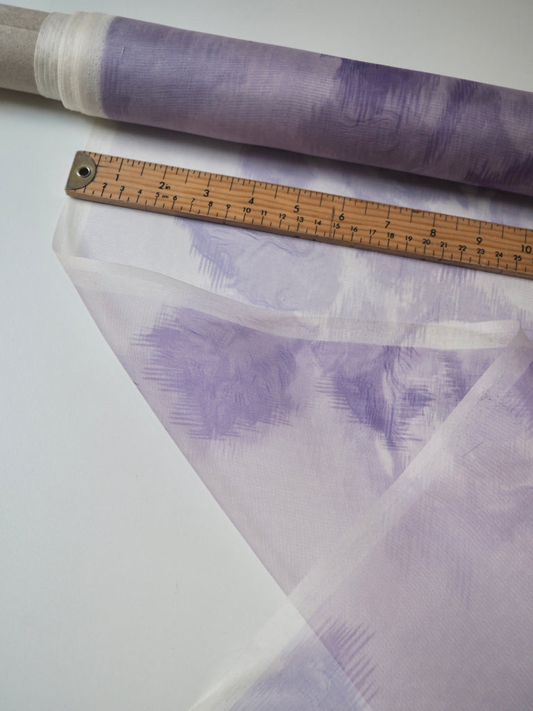 Purple Moiré Rose Silk Organza