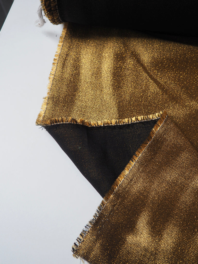 Yellow Gold Metallic Cotton Jacquard