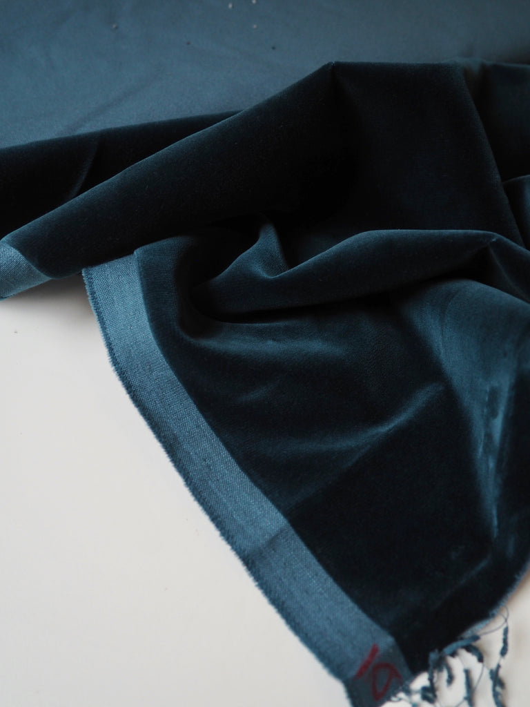 Sea Blue Cotton Velvet
