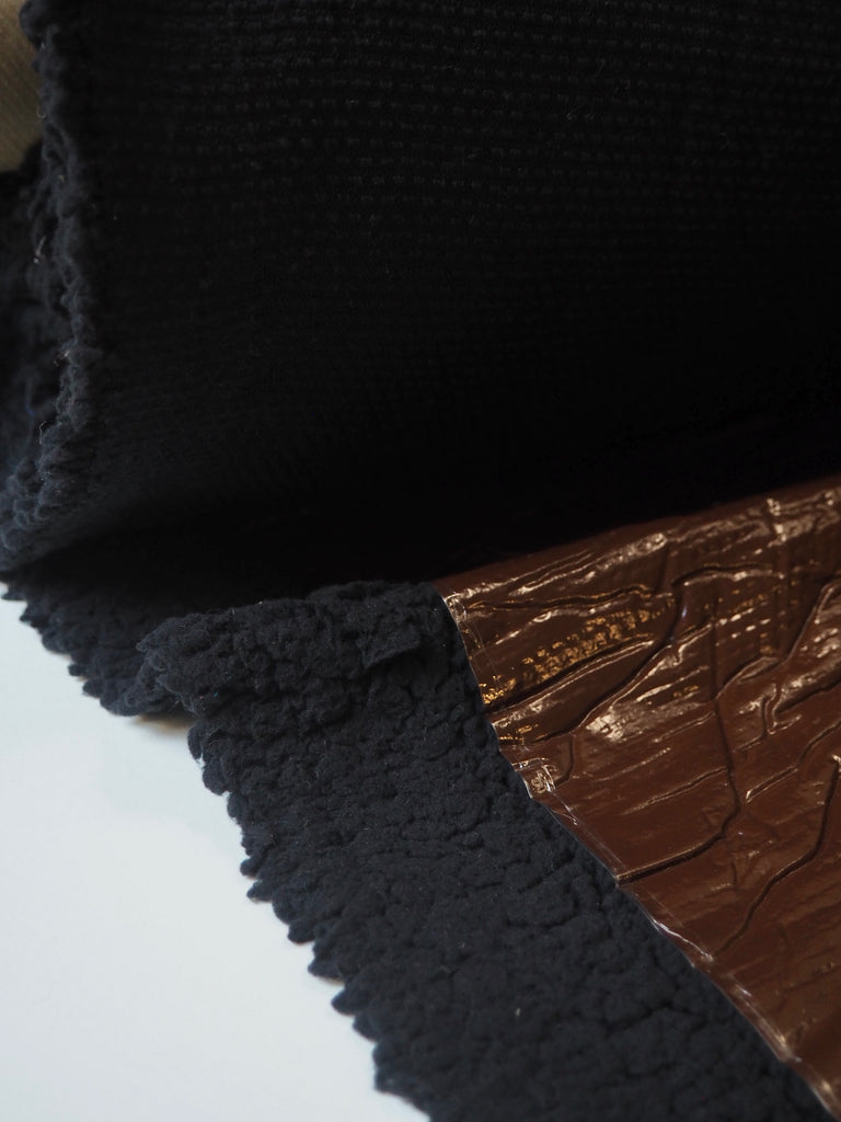 Brown Coated Fleece Jersey