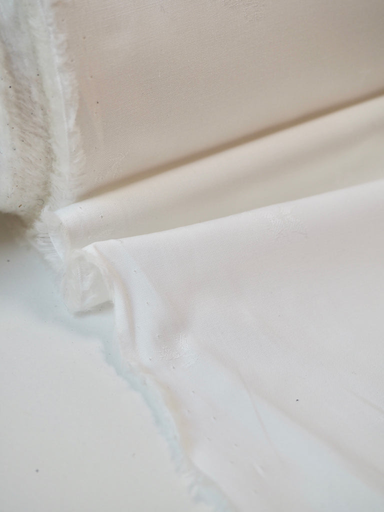 Liberty White Leafy Cotton Jacquard