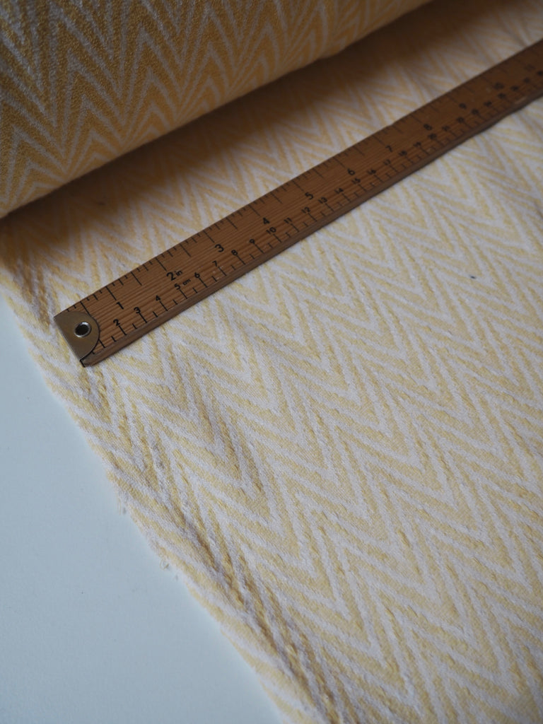 Yellow Chevron Cotton Loopback Jersey
