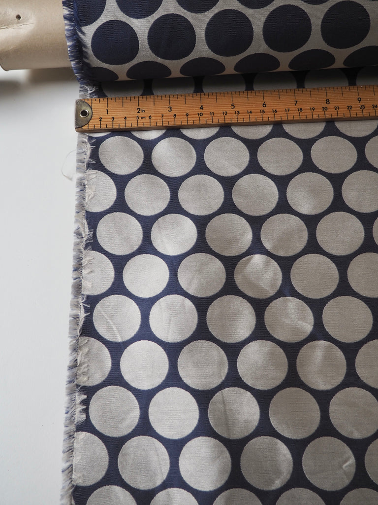 Blue + Silver Polka Dot Jacquard