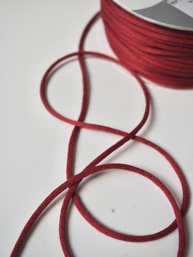 Shindo Cranberry Cotton Satin Cord 3mm