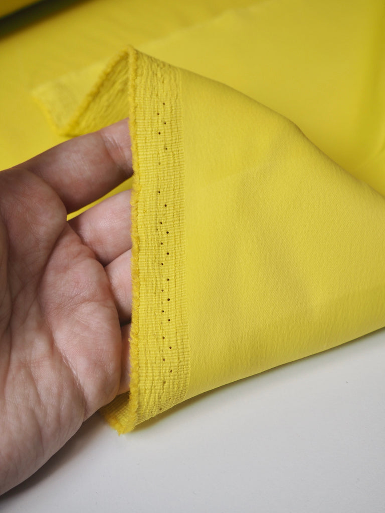Canary Yellow Stretch Viscose/Acetate Crepe-Backed Satin