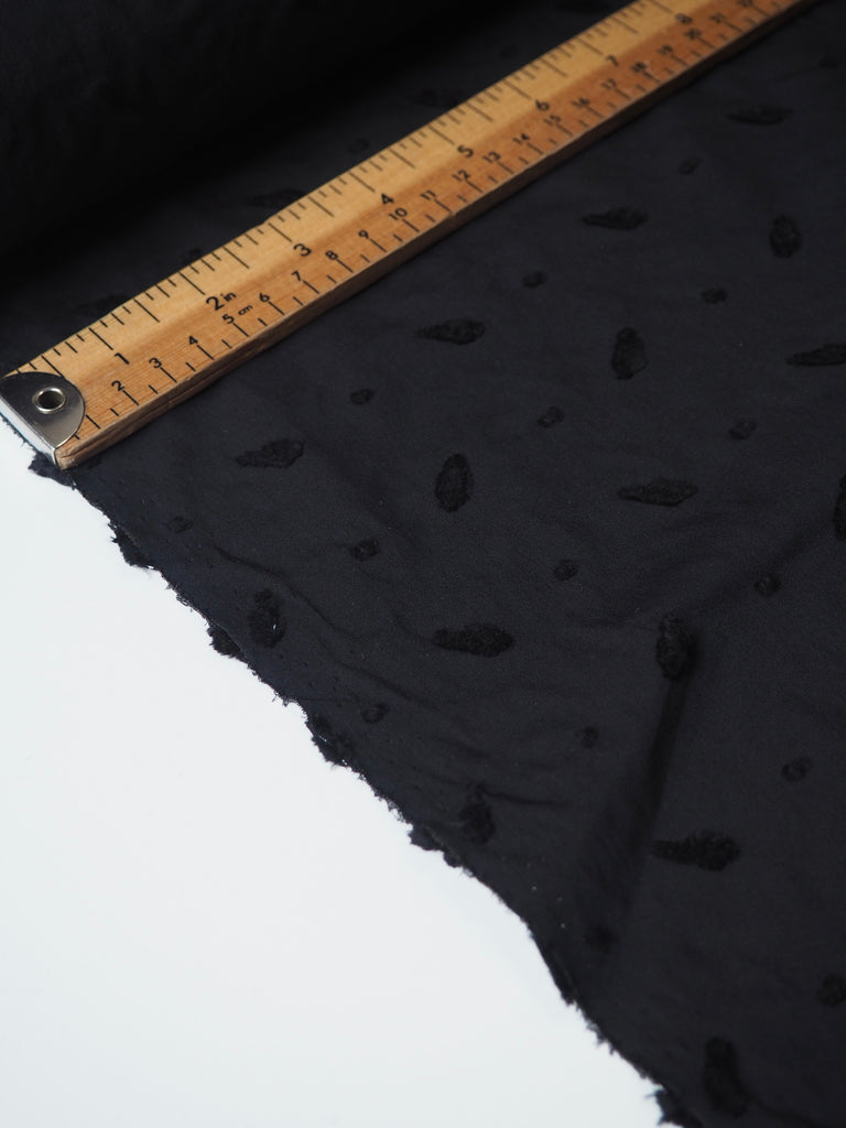 Black Teardrop Jacquard Cotton Poplin