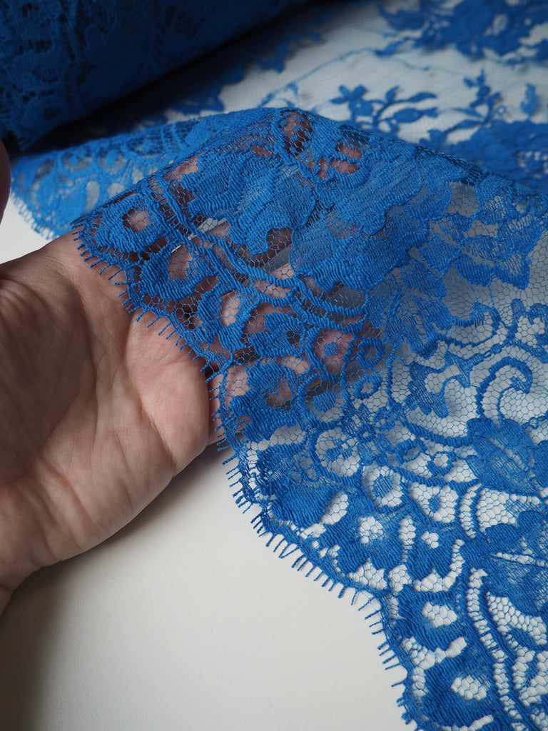 Sapphire Floral Scallop Lace