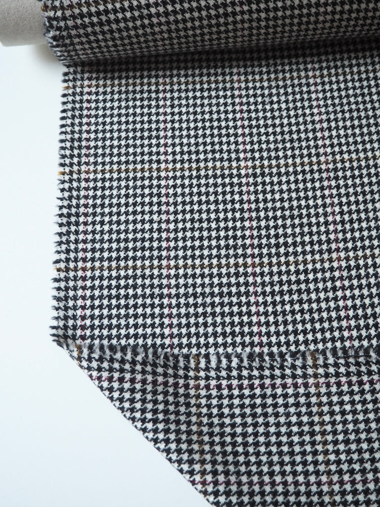 Black Multi Check Houndstooth Wool