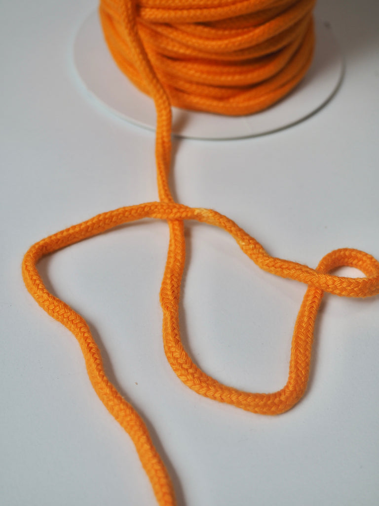 Orange Cotton Blend Braided Cord 5mm