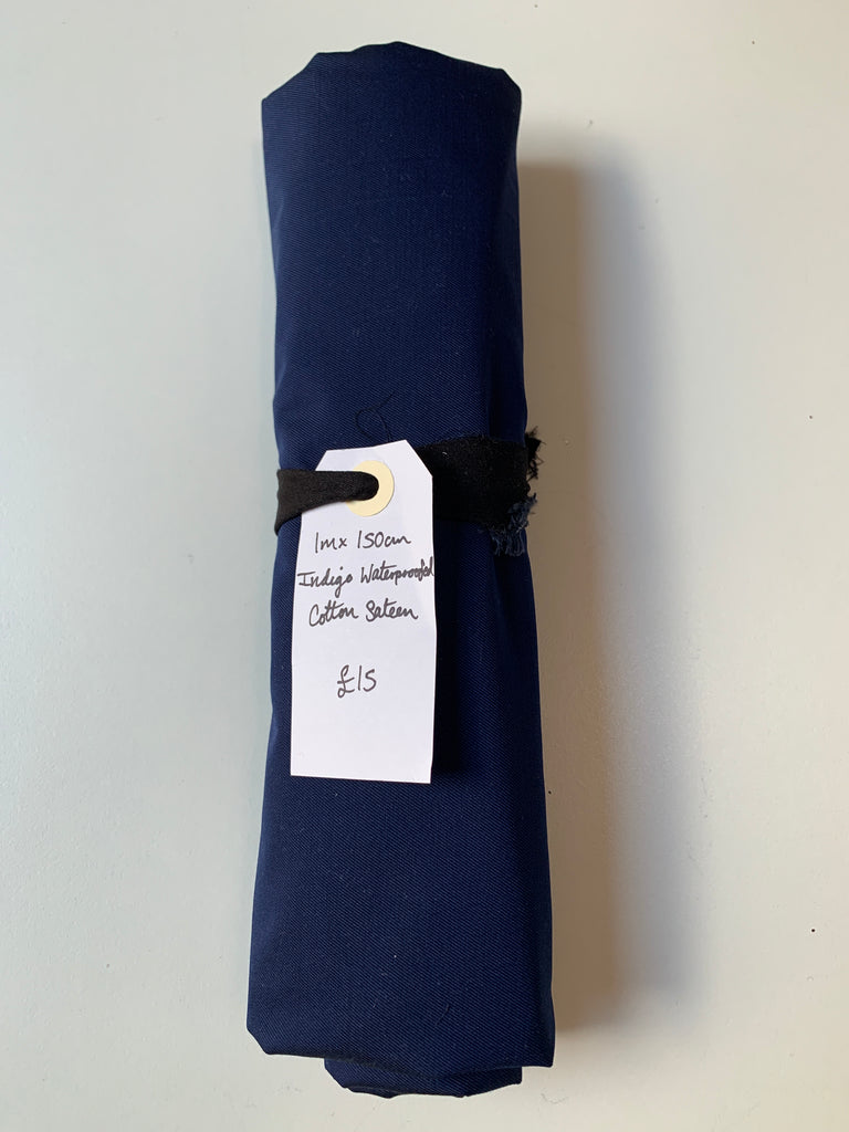Indigo Waterproofed Cotton Sateen Remnant