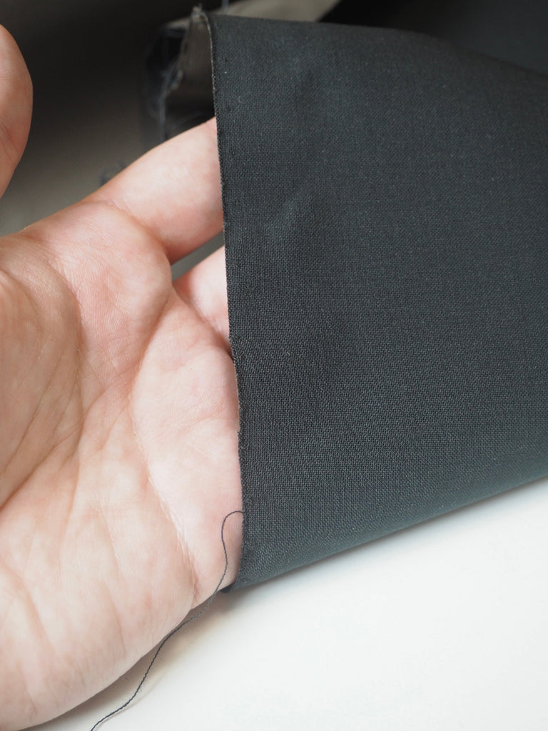 Black Wool Blend Ash Coated Suiting