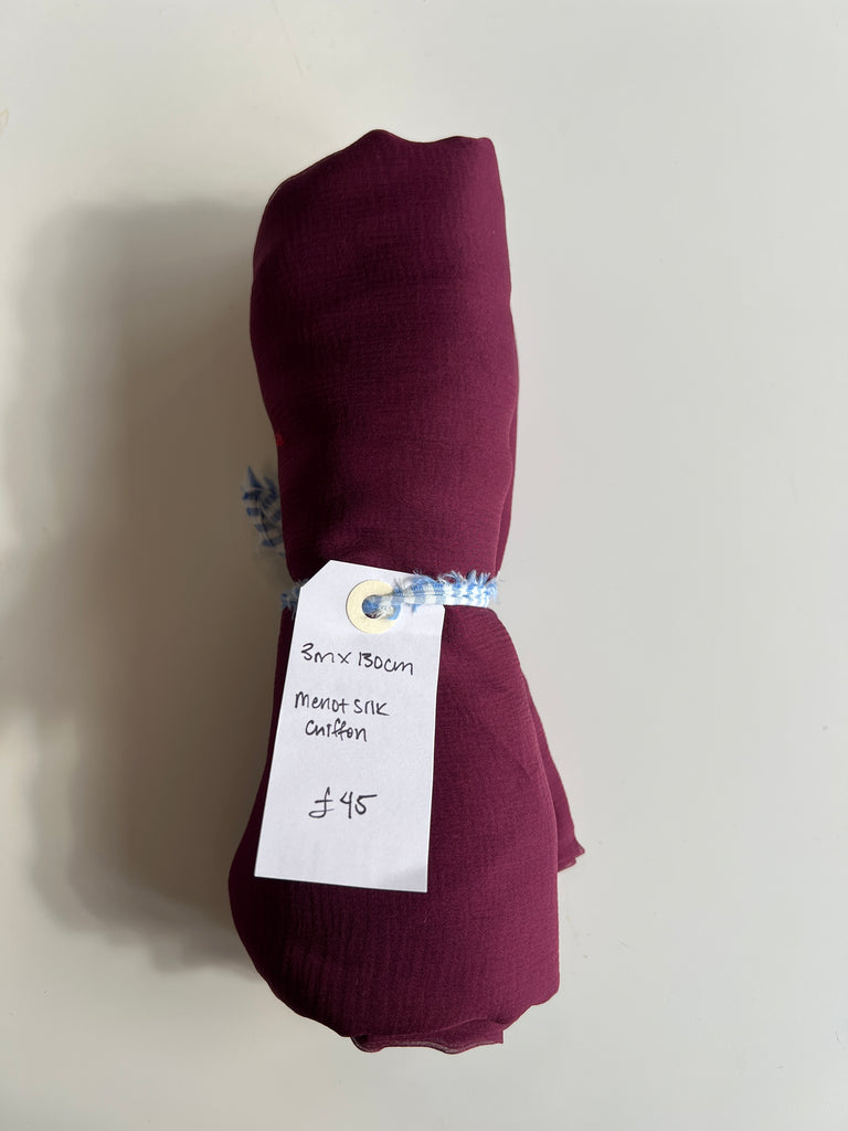 Merlot Silk Chiffon Remnant