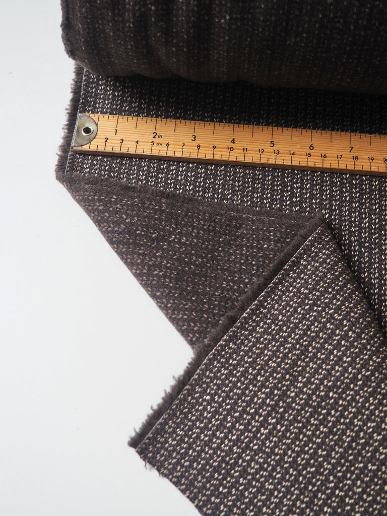 Brown Wool/Cotton Jacquard