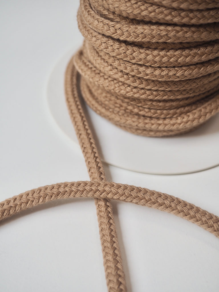 Mocha Cotton Blend Braided Cord 6mm