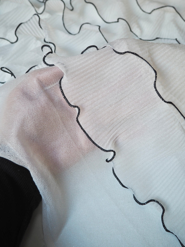 Monochrome Tiered Ruffle Plissé