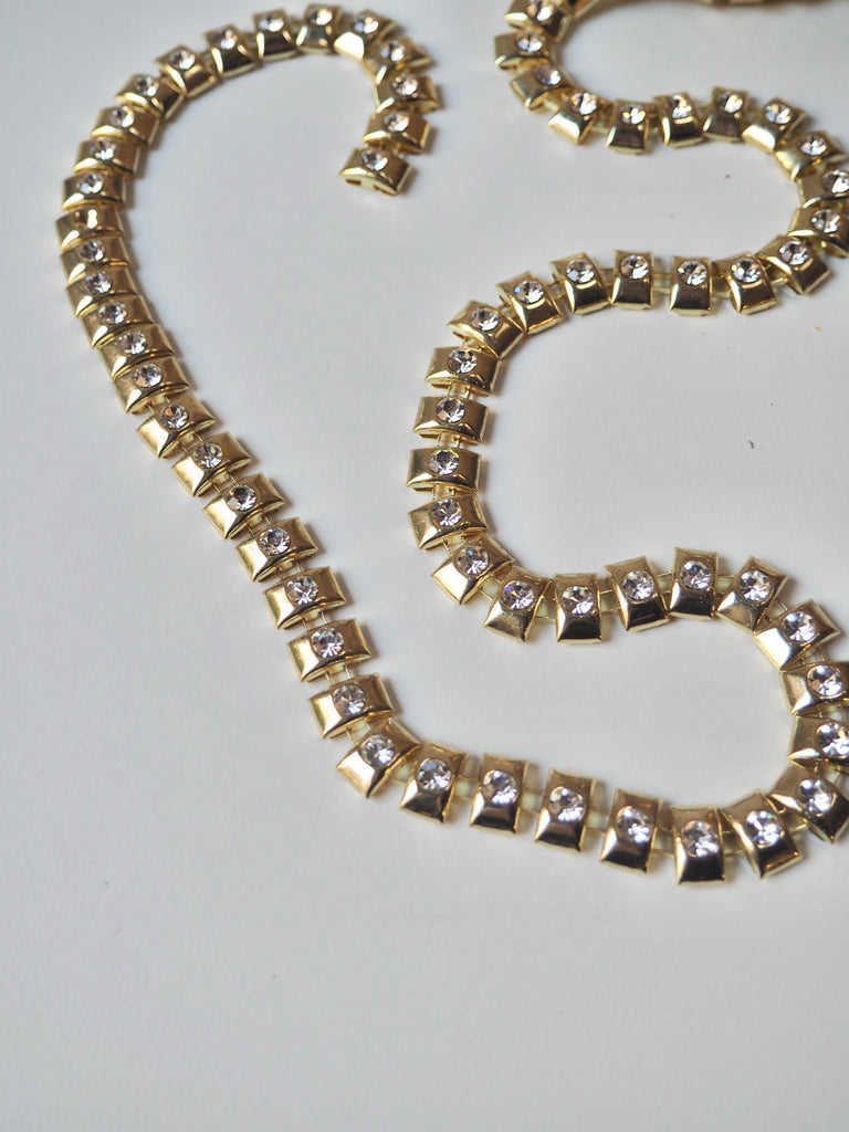 Gold Crystal Snake Chain Trim 12mm