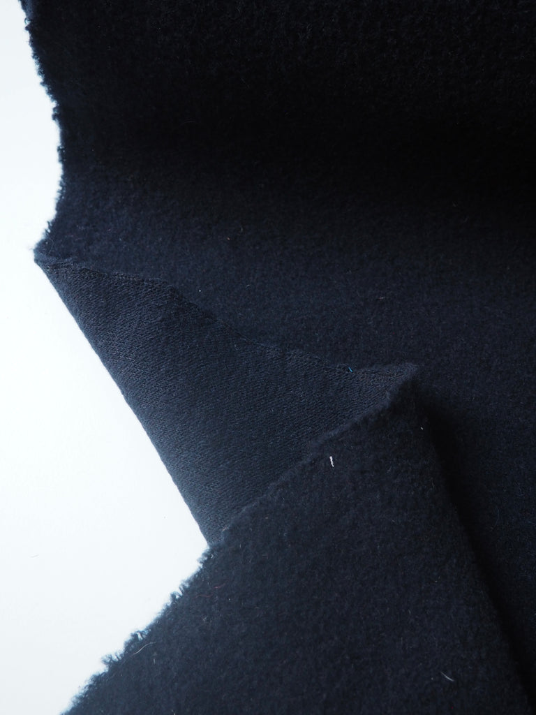 Navy Wool + Cashmere Fleece Jersey